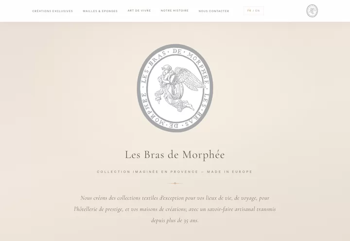 Aperçu de la page d'accueil du site Dans les Bras de Morphée