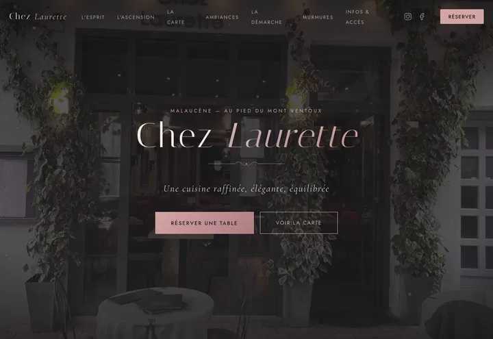 Aperçu de la page d'accueil du site Chez Laurette