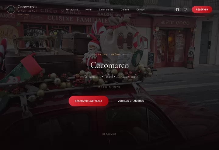 Aperçu de la page d'accueil du site Cocomarco