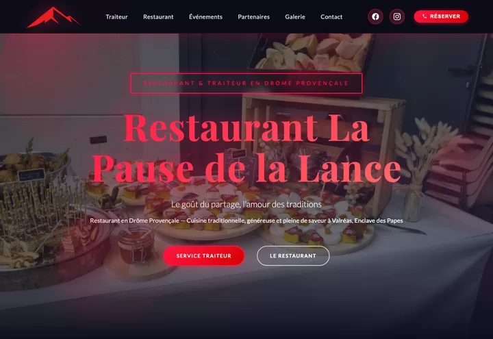 Aperçu de la page d'accueil du site La Pause de la Lance