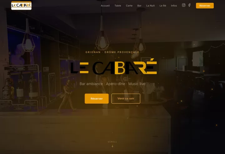 Aperçu de la page d'accueil du site Le CabaRé