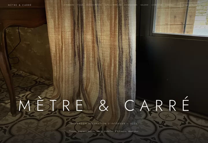 Aperçu de la page d'accueil du site Mètre & Carré